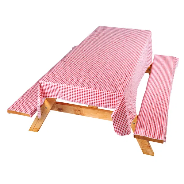 9155 – COGHLAN'S Tablecloth, Rectangular 54 Inch Width x 84 Inch Length Red And White Checkered Polyethylene With 18 ...